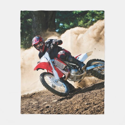 モトクロスライダー装飾用クッション フリースブランケット (正面)