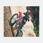 モトクロスライダー装飾用クッション フリースブランケット (正面(横))
