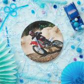 モトクロスライダー装飾用クッション ペーパープレート (パーティー)