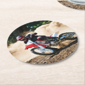 モトクロスライダー装飾用クッション ラウンドペーパーコースター (アングル)