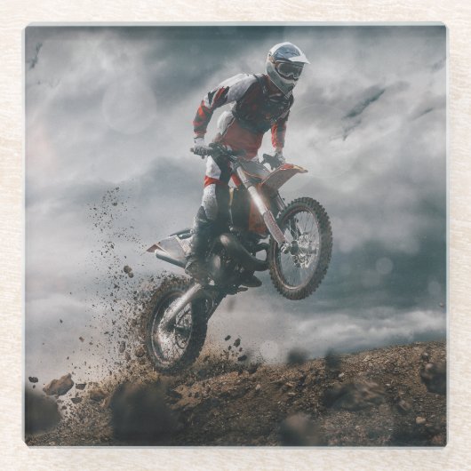 モトクロスライダー ガラスコースター (正面)