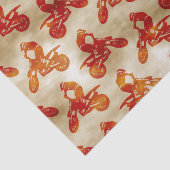 モトクロスラブオートバイパターンバイクもしくは自転車に乗る人オレンジ 薄葉紙 (詳細)