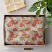 モトクロスラブオートバイパターンバイクもしくは自転車に乗る人オレンジ 薄葉紙 (ギフト)