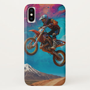 モトクロスレーサーオンマウンテンスロープ iPhone X ケース