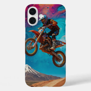 モトクロスレーサーオンマウンテンスロープ iPhone 16 PLUSケース