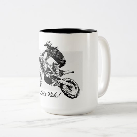 モトクロスレーサーデザイン ツートーンマグカップ (正面右)