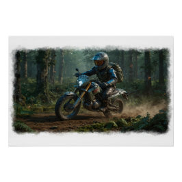 モトクロスレーサー - オフロードバイクレーサー ポスター