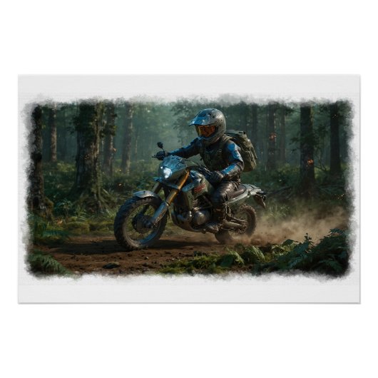モトクロスレーサー - オフロードバイクレーサー ポスター (正面)