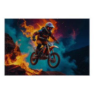モトクロスレーサー&火山噴火 ポスター