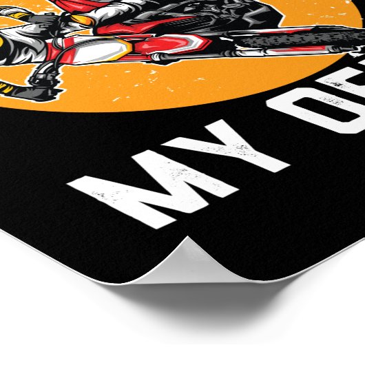 モトクロスレーシングギフト男性へMTXダートバイク ポスター (角)