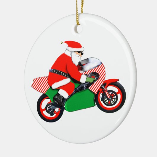 モトクロスレーシングクリスマス セラミックオーナメント (左)