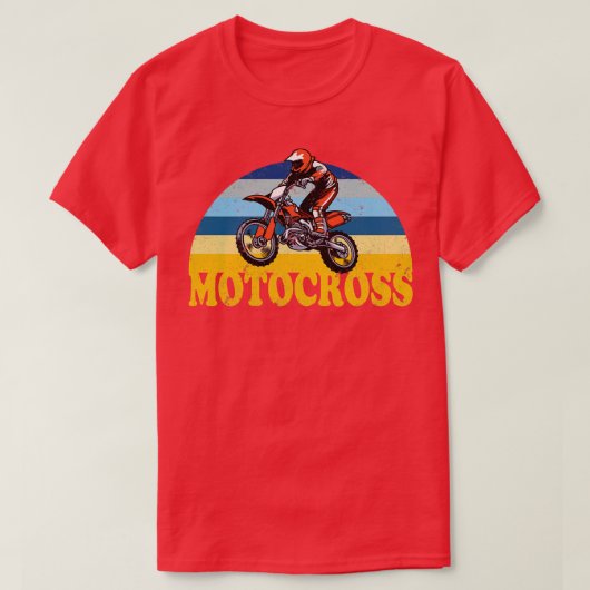モトクロスレーシングバイクもしくは自転車に乗る人 Tシャツ (デザイン正面)