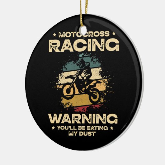 モトクロスレーシングレトロダートバイクバイク セラミックオーナメント (左)