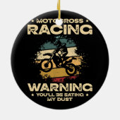 モトクロスレーシングレトロダートバイクバイク セラミックオーナメント (裏面)
