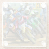 モトクロスレースグラフィックアート ガラスコースター (裏面)