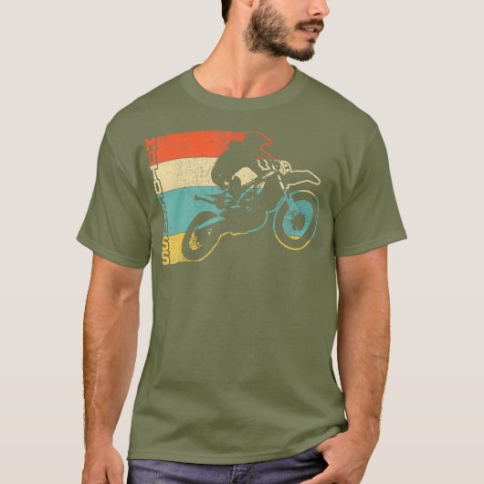 モトクロスヴィンテージエンデューロダートバイクバイクMX Tシャツ (正面)