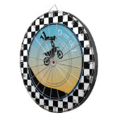 モトクロス市松模様にダートボード ダーツボード (正面右)