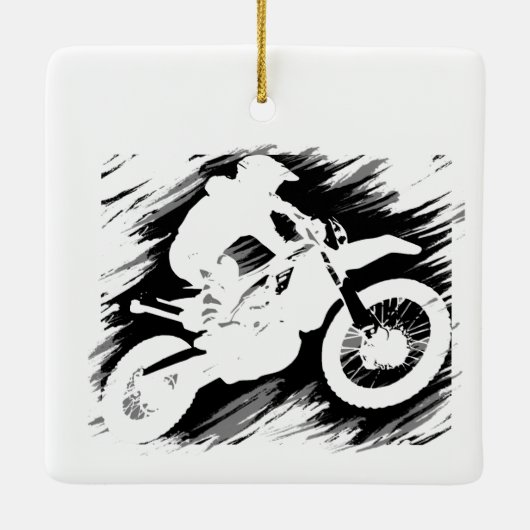 モトクロス引用文スポーツモーターサイクルレース セラミックオーナメント (裏面)