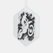 モトクロス競技スポーツモーターサイクルレース ガラスオーナメント (正面左)