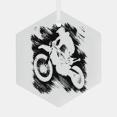 モトクロス競技スポーツモーターサイクルレース ガラスオーナメント (裏面)