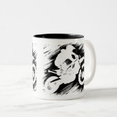 モトクロス競技スポーツモーターサイクルレース ツートーンマグカップ (正面右)