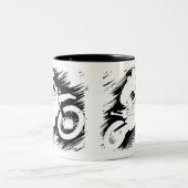 モトクロス競技スポーツモーターサイクルレース ツートーンマグカップ (中央)