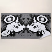 モトクロス競技スポーツモーターサイクルレース ビーチタオル (正面)