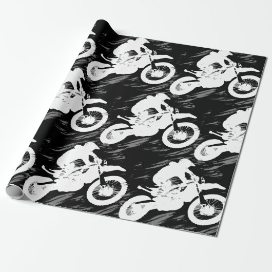 モトクロス競技スポーツモーターサイクルレース ラッピングペーパー (アンロールド)