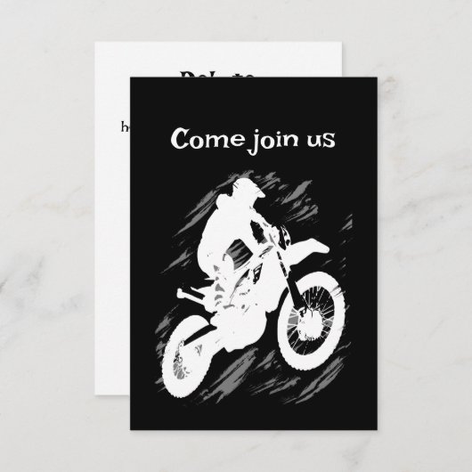 モトクロス競技スポーツモーターサイクルレース 招待状 (正面/裏面)
