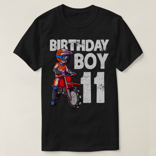 モトクロス11誕生日MX 11歳ダートバイクB Tシャツ (デザイン正面)