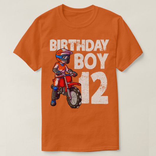 モトクロス12誕生日MX 12歳ダートバイクB Tシャツ (デザイン正面)