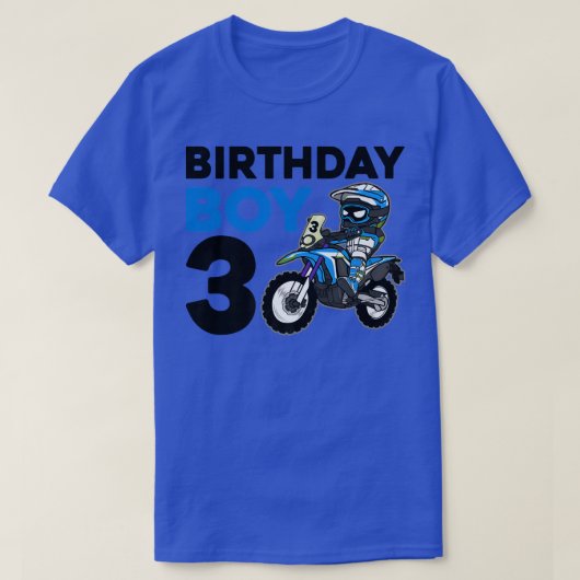 モトクロス3位ギフト3年オールドダートバイク誕生日P Tシャツ (デザイン正面)