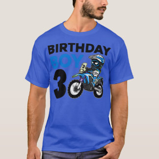 モトクロス3位ギフト3年オールドダートバイク誕生日P Tシャツ