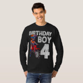 モトクロス4th誕生日キッズMX 4歳ダートビック Tシャツ (正面フル)