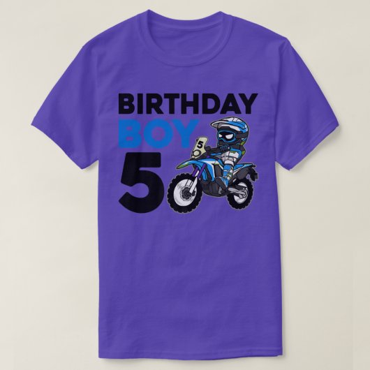 モトクロス5thギフト5歳ダートバイク誕生日P Tシャツ (デザイン正面)
