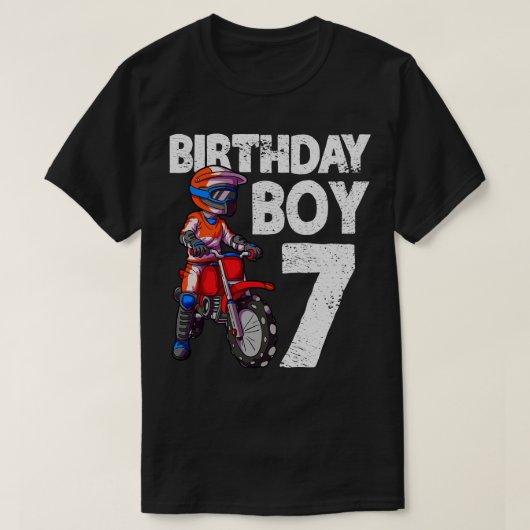 モトクロス7th誕生日キッズMX 7歳ダートビック Tシャツ (デザイン正面)