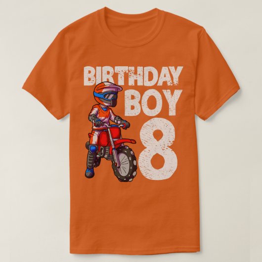 モトクロス8誕生日キッズMX 8年オールドダートビック Tシャツ (デザイン正面)