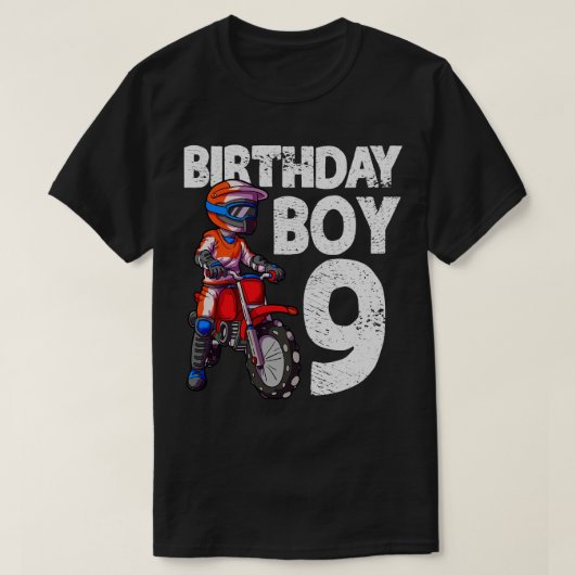 モトクロス9th誕生日キッズMX 9歳ダートビック Tシャツ (デザイン正面)