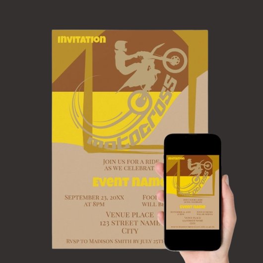 モトクロス イベントのお祝い 誕生日 ご招待 招待状