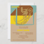 モトクロス イベントのお祝い 誕生日 ご招待 招待状 (正面)