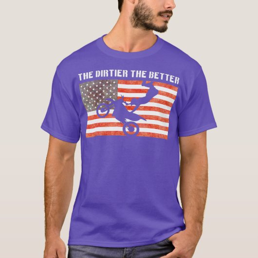 モトクロス エンデューロ ダートバイク ライダー アメリカ国旗 Tシャツ (正面)