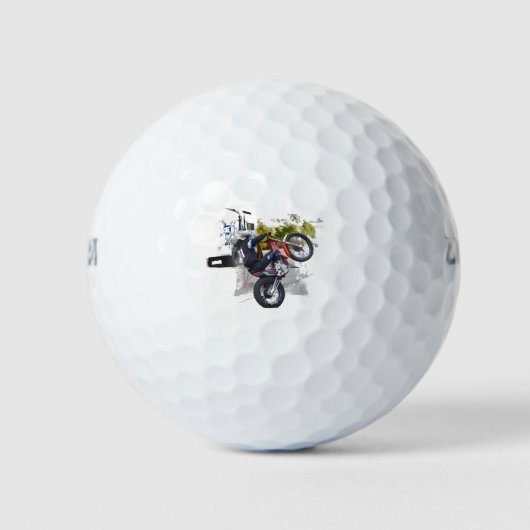モトクロス・スタントバイクのガスを満タンに ゴルフボール (正面)