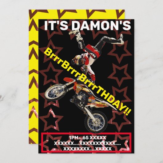 モトクロス スーパークロス モーターバイク 招待状 (正面/裏面)