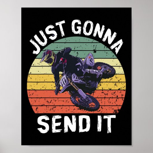 モトクロス ダートバイク ライダー Just Gonna Send It ポスター (正面)