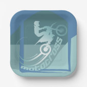 モトクロス・ディルトバイクmoto-x誕生日パーティー ペーパープレート (正面)