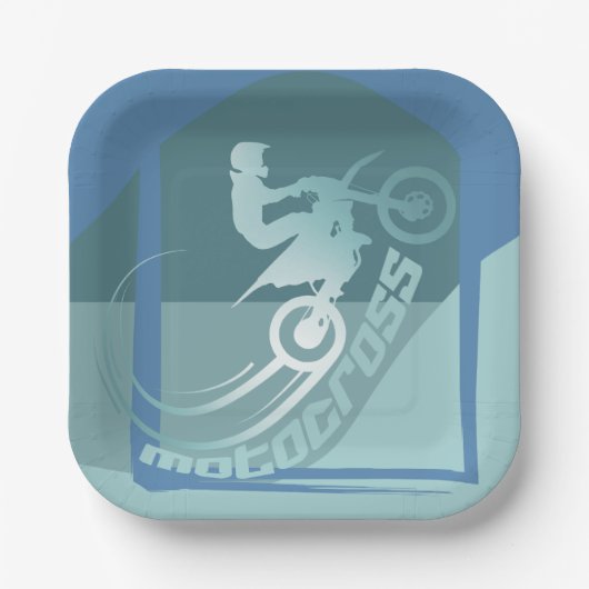 モトクロス・ディルトバイクmoto-x誕生日パーティー ペーパープレート (正面)