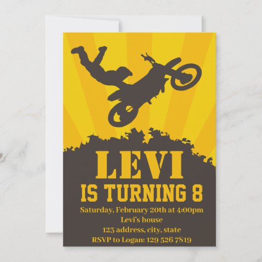 モトクロス バースデーパーティー ご招待 招待状 (正面)