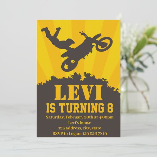 モトクロス バースデーパーティー ご招待 招待状 (スタンド正面)