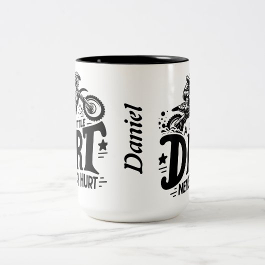 モトクロス – 少しの汚れは決して傷つかない ツートーンマグカップ (中央)