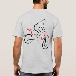 モトクロス 01 ブラックとレッドバック Tシャツ